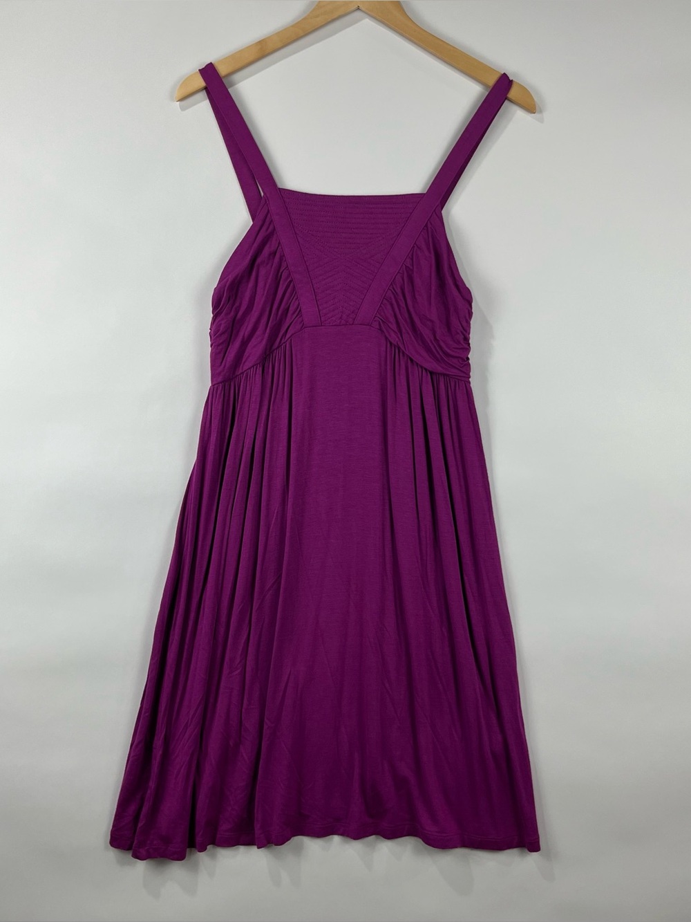 NWOT Soft Stretch Ruched Midi Dress Sleeveless Flowy Casual Boho Rayon